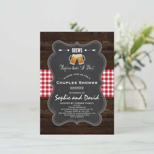 Romantische BREWS voor hun "ik doe"-Verloving Kaart (Staand voorkant)