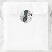 ROMANTISCHE BRIDE EN GROOM BEWAREN DE DATUM MONOGR RONDE STICKER (Tas)