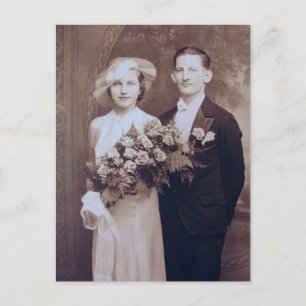 Romantische bride- en groomkaarten briefkaart