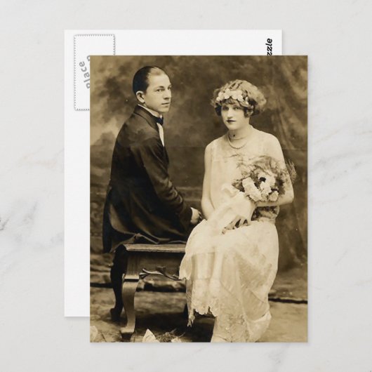 Romantische  bride- en groomkaarten briefkaart (Voorkant / Achterkant)