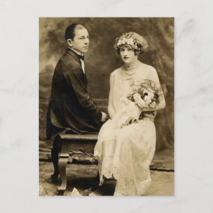 Romantische  bride- en groomkaarten briefkaart