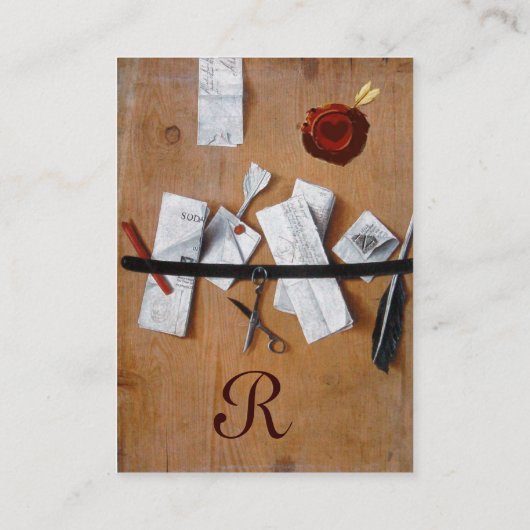 ROMANTISCHE BRIEF HOLDER RED WAX SEAL MONOGRAM VISITEKAARTJE (Achterkant)