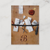 ROMANTISCHE BRIEF HOLDER RED WAX SEAL MONOGRAM VISITEKAARTJE (Achterkant)