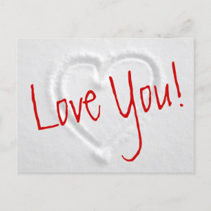Romantische briefkaarten met hart getrokken uit sn