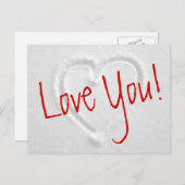 Romantische briefkaarten met hart getrokken uit sn (Voorkant / Achterkant)