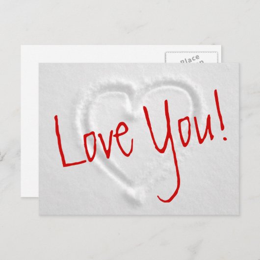 Romantische briefkaarten met hart getrokken uit sn (Voorkant / Achterkant)