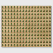 Romantische bronzen bliksem kerstboom cadeaupapier (Vlak)