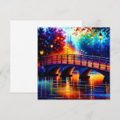Romantische brug in de stijl van Leonid Afremov Aankondiging (Voorkant / Achterkant)