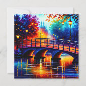 Romantische brug in de stijl van Leonid Afremov Aankondiging (Voorkant)