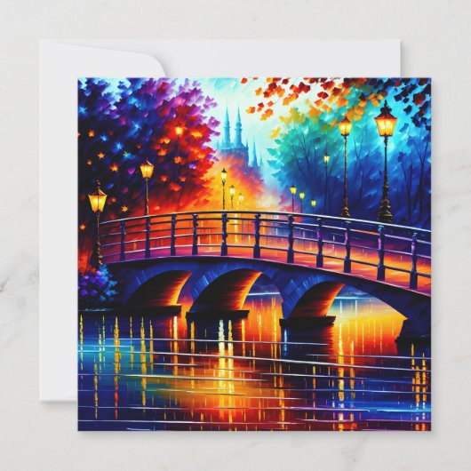 Romantische brug in de stijl van Leonid Afremov Aankondiging (Voorkant)