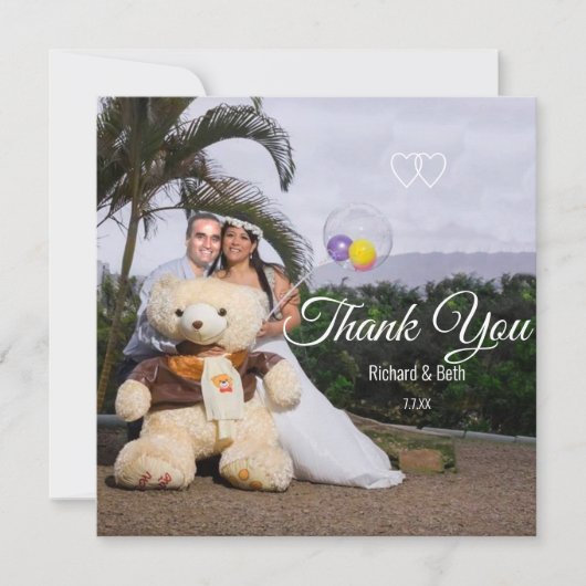 Romantische Bruid & Bruidegom Bedankt Bruiloft (Voorkant)