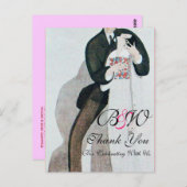 ROMANTISCHE BRUID & BRUIDEGOM BEDANKT MONOGRAM BRIEFKAART (Voorkant / Achterkant)