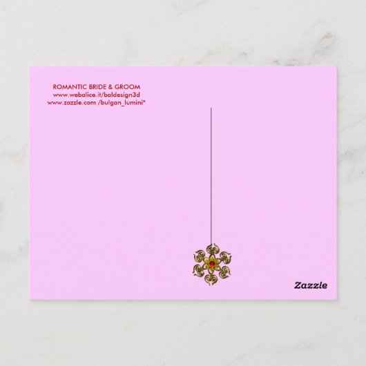 ROMANTISCHE BRUID & BRUIDEGOM BEDANKT MONOGRAM BRIEFKAART (Achterkant)