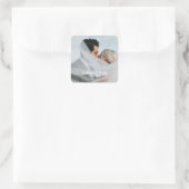 Romantische bruid & bruidegom bruiloft vierkante S Sticker (Tas)