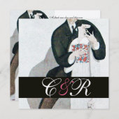 ROMANTISCHE BRUID & BRUIDEGOM HUWELIJKSPARTIJ MONO KAART (Voorkant / Achterkant)