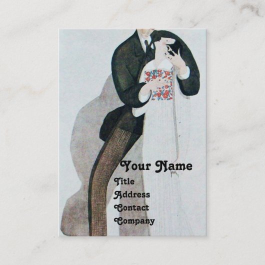 ROMANTISCHE BRUID & BRUIDEGOM HUWELIJKSPARTIJ MONO VISITEKAARTJE (Voorkant)