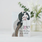 ROMANTISCHE BRUID & BRUIDEGOM SAVE THE DATE  MONOG AANKONDIGINGSKAART (Staand voorkant)