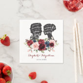 Romantische bruid bruidegom silhouetten bloemenbru servet (Insitu)