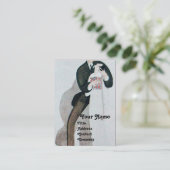 ROMANTISCHE BRUID & BRUIDEGOM TROUWPARTIJ MONOGRAM VISITEKAARTJE (Staand voorkant)