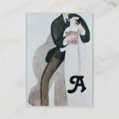 ROMANTISCHE BRUID & BRUIDEGOM TROUWPARTIJ MONOGRAM VISITEKAARTJE (Achterkant)