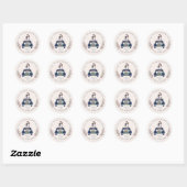 Romantische bruid en bruidegom Envelope Seal Ronde Sticker (Vel)