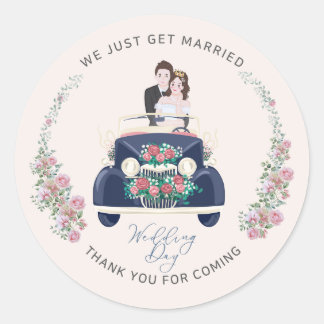 Romantische bruid en bruidegom Envelope Seal Ronde Sticker