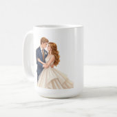 Romantische bruid en bruidegom koffiemok (Voorkant links)