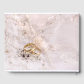 Romantische bruid en bruidegoms ringen trouwdag gastenboek (Achterkant)