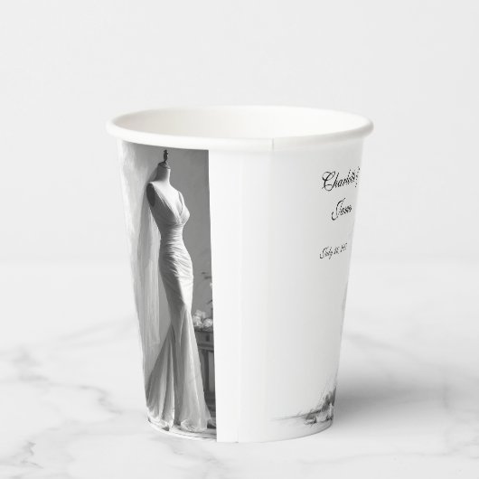 Romantische bruid schets bruiloft papieren beker – (Rechts)