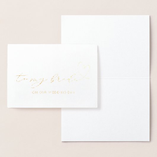 Romantische bruidegom cadeau aan mijn bruid trouwd folie kaarten (Display)