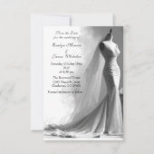 Romantische  bruids bruiloft Bewaar de datum Save The Date (Voorkant)