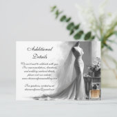 Romantische bruidschets trouw bijgevoegde kaart (Staand voorkant)