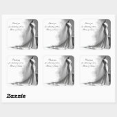 Romantische Bruidschets Trouwsticker - Parfum Vierkante Sticker (Vel)