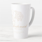 Romantische bruidsmeispeonies ivoorwit latte mok (Rechterhoek)