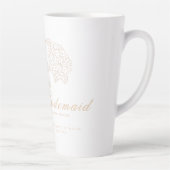 Romantische bruidsmeispeonies ivoorwit latte mok (Rechts)