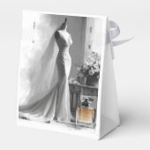 Romantische bruidsschets bruiloft gunstbox bedankdoosjes (Achterkant)