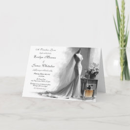 Romantische bruidsschets bruiloft uitnodiging