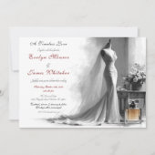 Romantische  bruidsschets bruiloft uitnodiging (Voorkant)