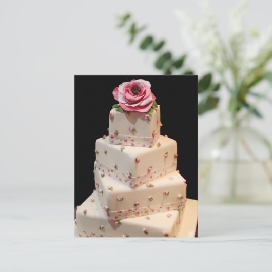 Romantische bruidstaart briefkaart (Staand voorkant)