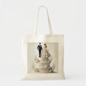 Romantische bruidstaart canvas tas (Voorkant)
