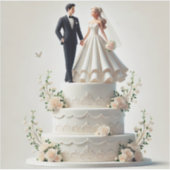 Romantische bruidstaart sticker (Voorkant)