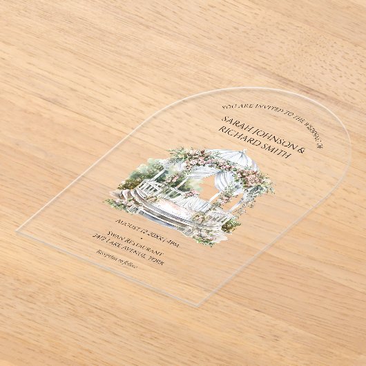  romantische bruiloft acryl uitnodigingen (Laagn)