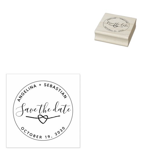 Romantische bruiloft Bewaar de datum Rubberstempel (Gestempeld)