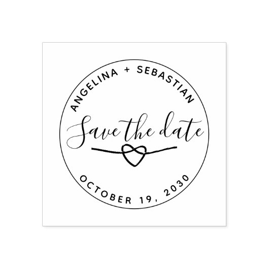 Romantische bruiloft Bewaar de datum Rubberstempel (Afrduk)