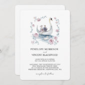 Romantische bruiloft bij de Lake Invitation Kaart (Voorkant / Achterkant)