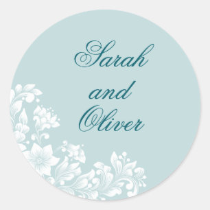 Romantische bruiloft Bloemen Ronde Sticker