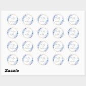Romantische bruiloft Bloemen Ronde Sticker (Vel)