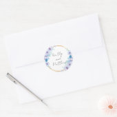 Romantische bruiloft Bloemen Ronde Sticker (Envelop)