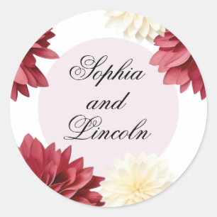 Romantische bruiloft Bloemen Ronde Sticker