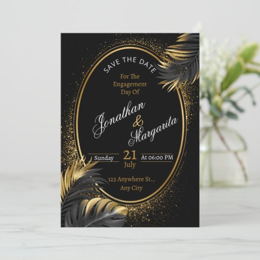 Romantische bruiloft-cadeau uitnodiging - tijdloos (Staand voorkant)